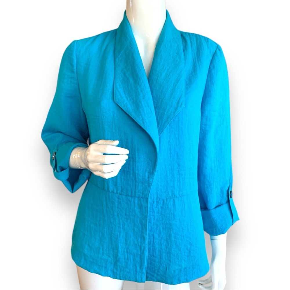 Chicos Easter Egg Blue Unstructured Crinkled Jack… - image 1